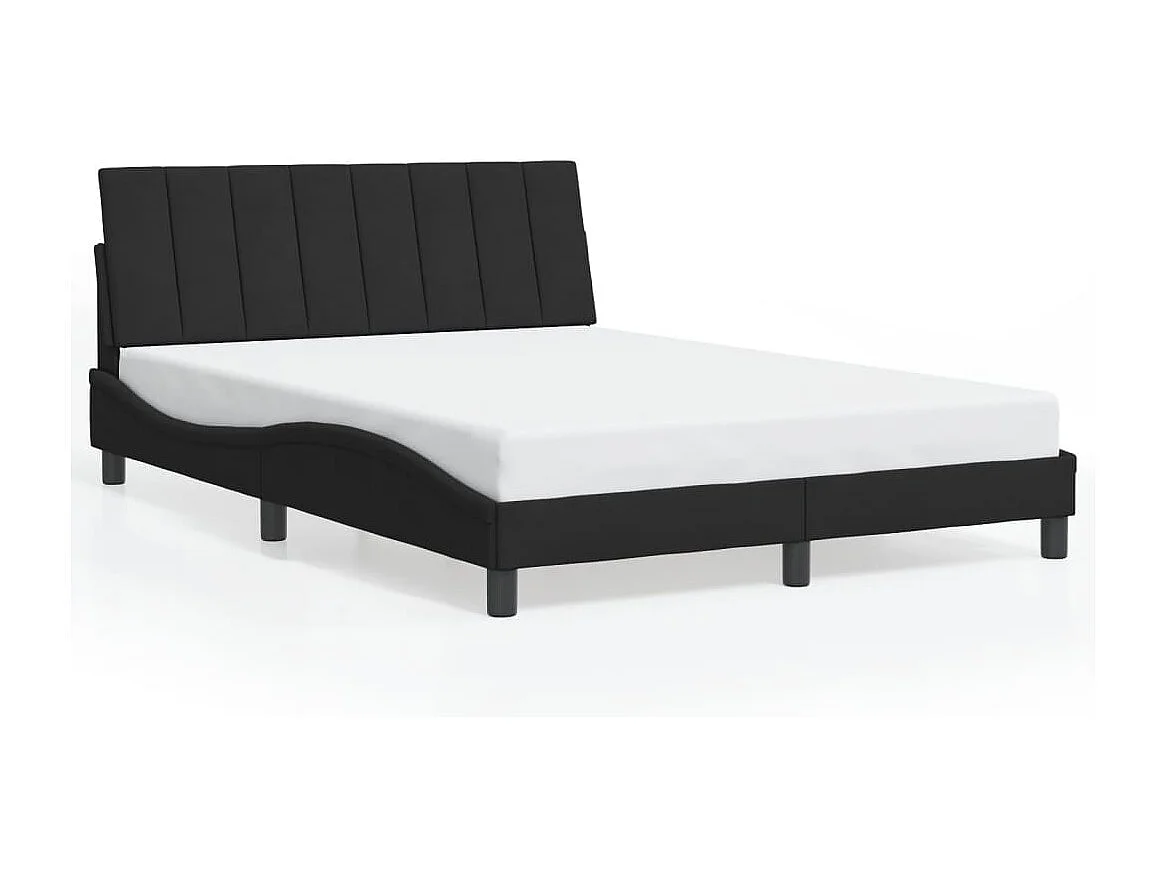 Cadre de lit sans matelas Hanko noir 120x200 cm velours