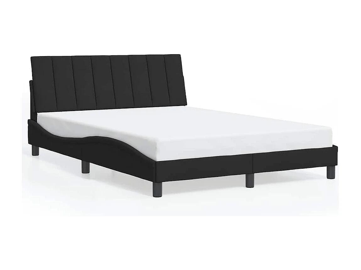 Cadre de lit sans matelas Hanko noir 120x200 cm velours