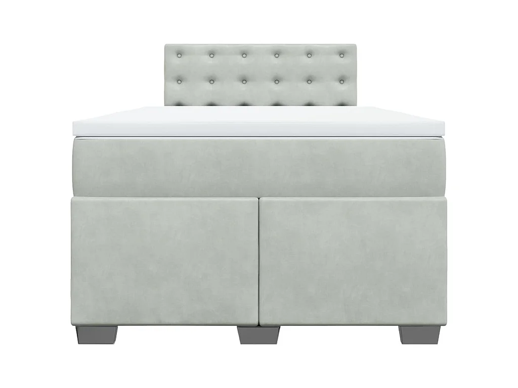 Boxspringbett mit Matratze Hellgrau 120x190 cm Samt