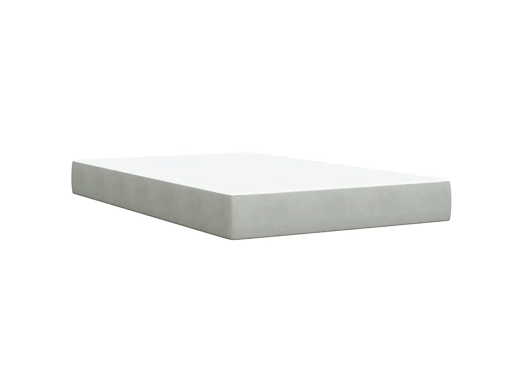 Boxspringbett mit Matratze Hellgrau 120x190 cm Samt