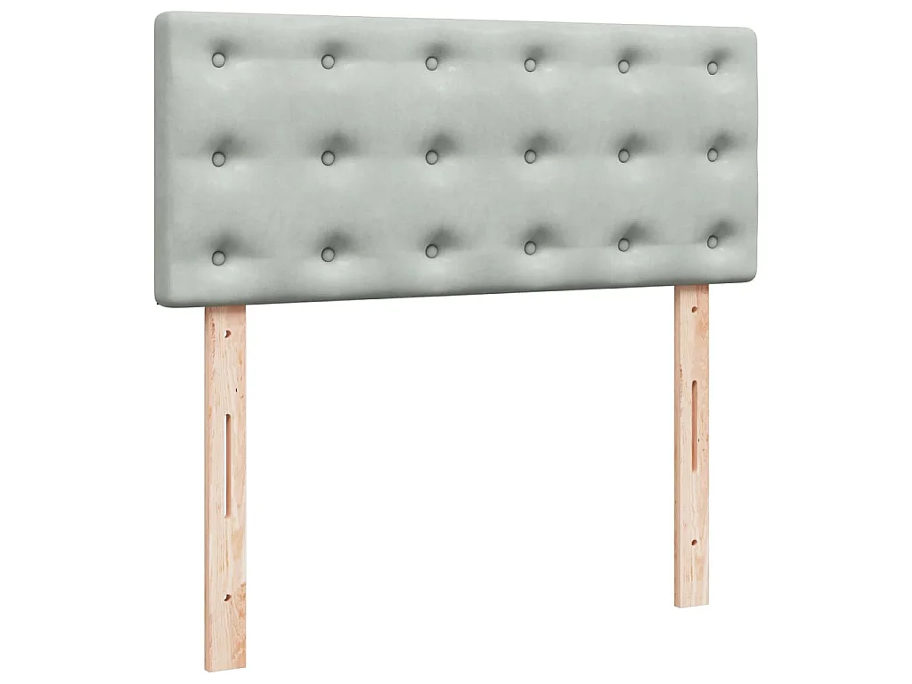 Boxspringbett mit Matratze Hellgrau 120x190 cm Samt