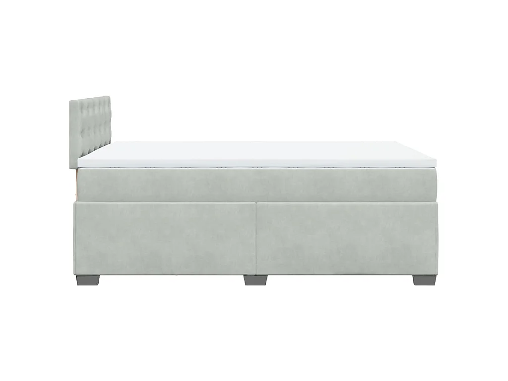 Boxspringbett mit Matratze Hellgrau 120x190 cm Samt