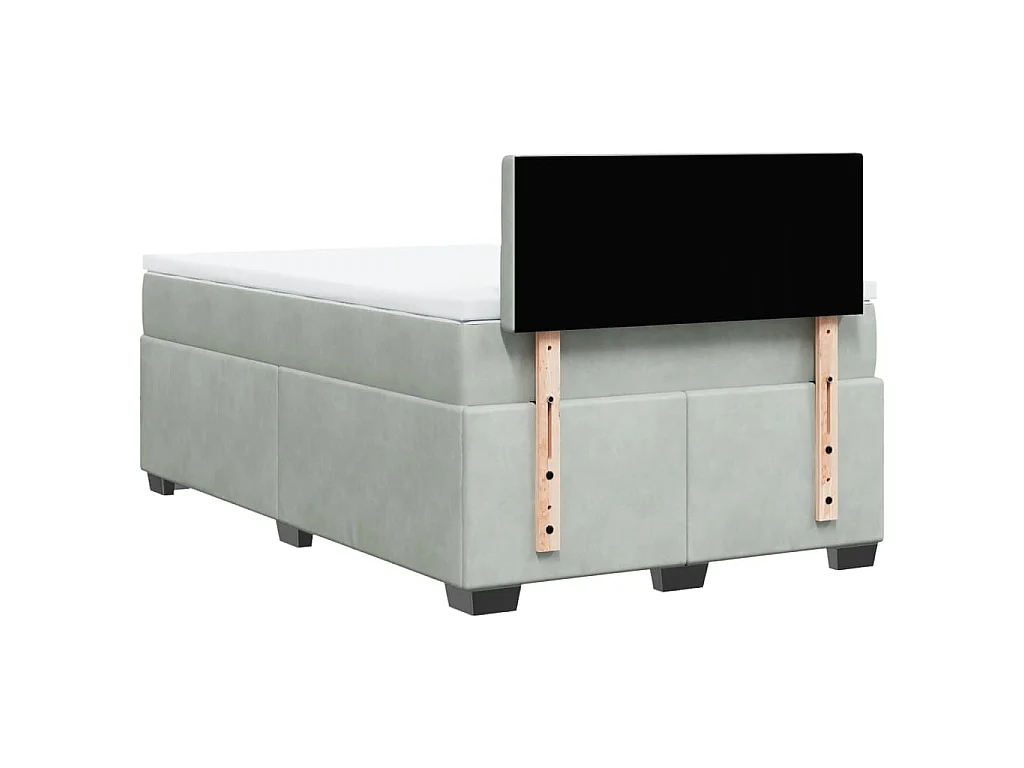 Boxspringbett mit Matratze Hellgrau 120x190 cm Samt