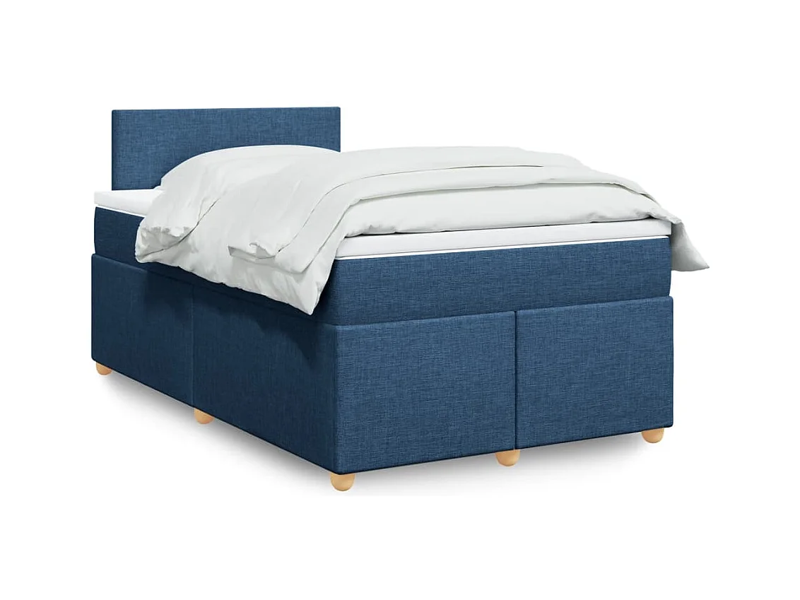 Boxspring met matras stof blauw 120x200 cm