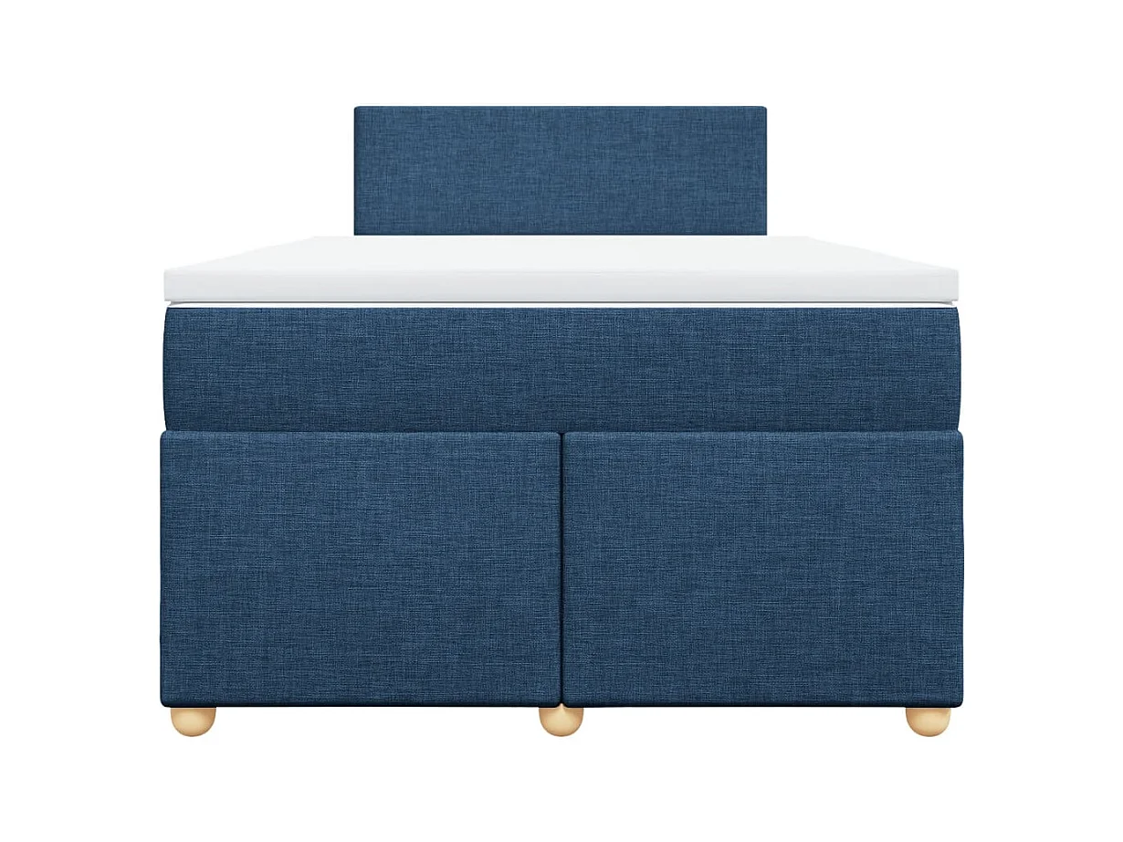 Boxspringbett mit Matratze Blau 120x200 cm Stoff