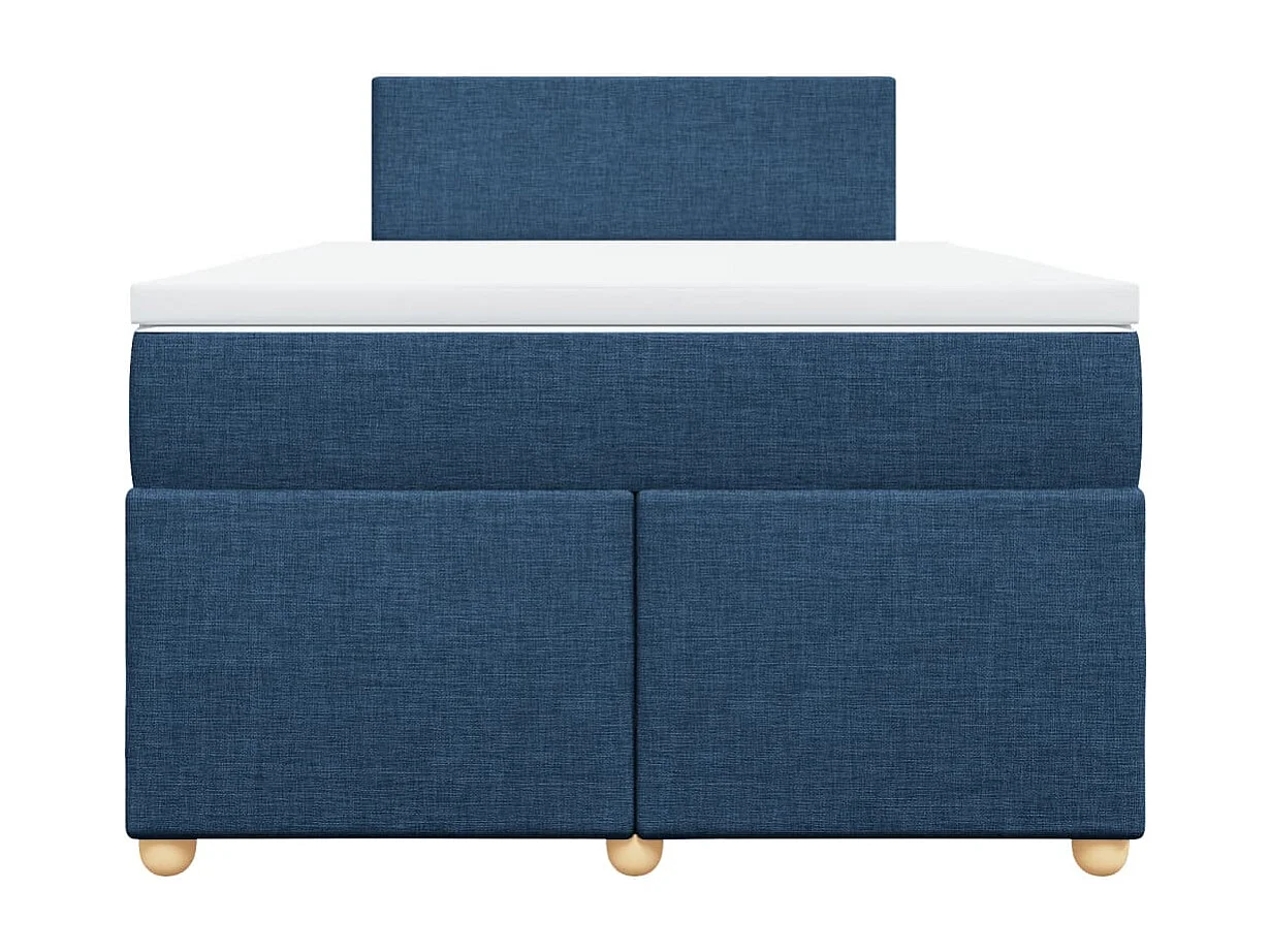 Boxspringbett mit Matratze Blau 120x200 cm Stoff