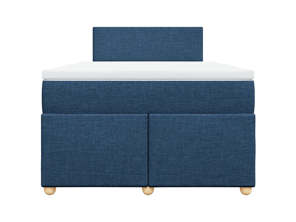 Cama box spring con colchón tela azul 120x200 cm