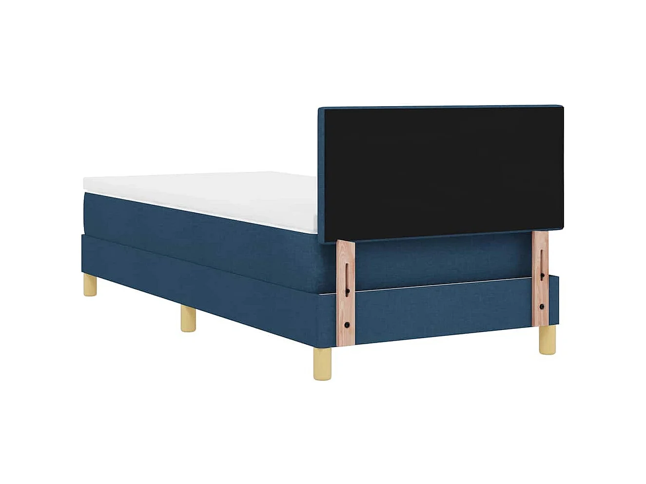 Lit à ressorts avec matelas Bleu 100 x 200 cm tissu