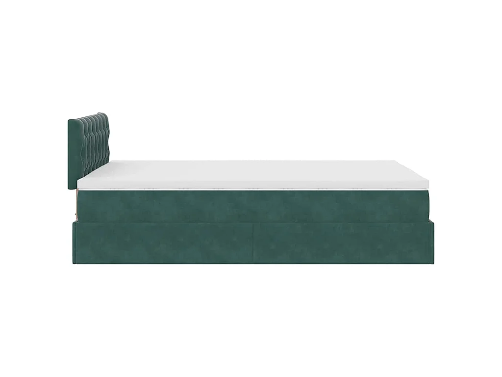 Ottoman-Bett mit Matratze Dunkelgrün 120x200 cm Samt