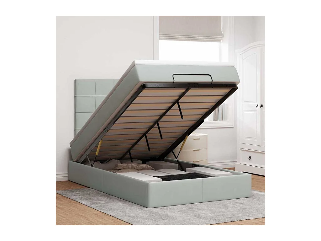 Struttura Letto Pouf con Materassi 120x200 cm Velluto