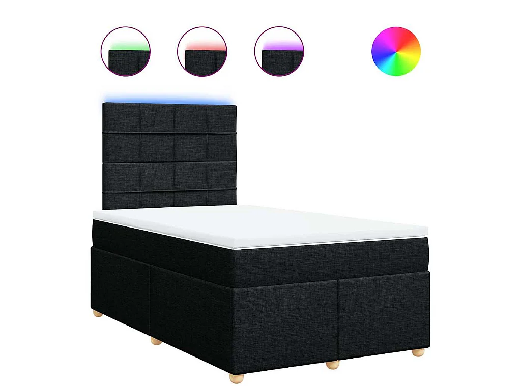 Boxspringbett mit Matratze Schwarz 120x190 cm Stoff