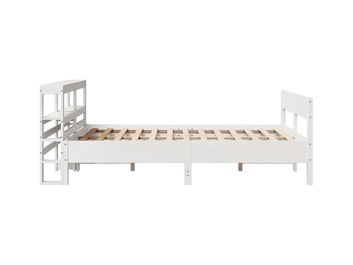 Cadre de lit sans matelas blanc 120x200 cm bois de pin massif
