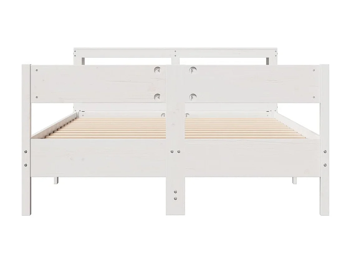 Letto senza Materasso Bianco 120x200 cm Legno Massello di Pino