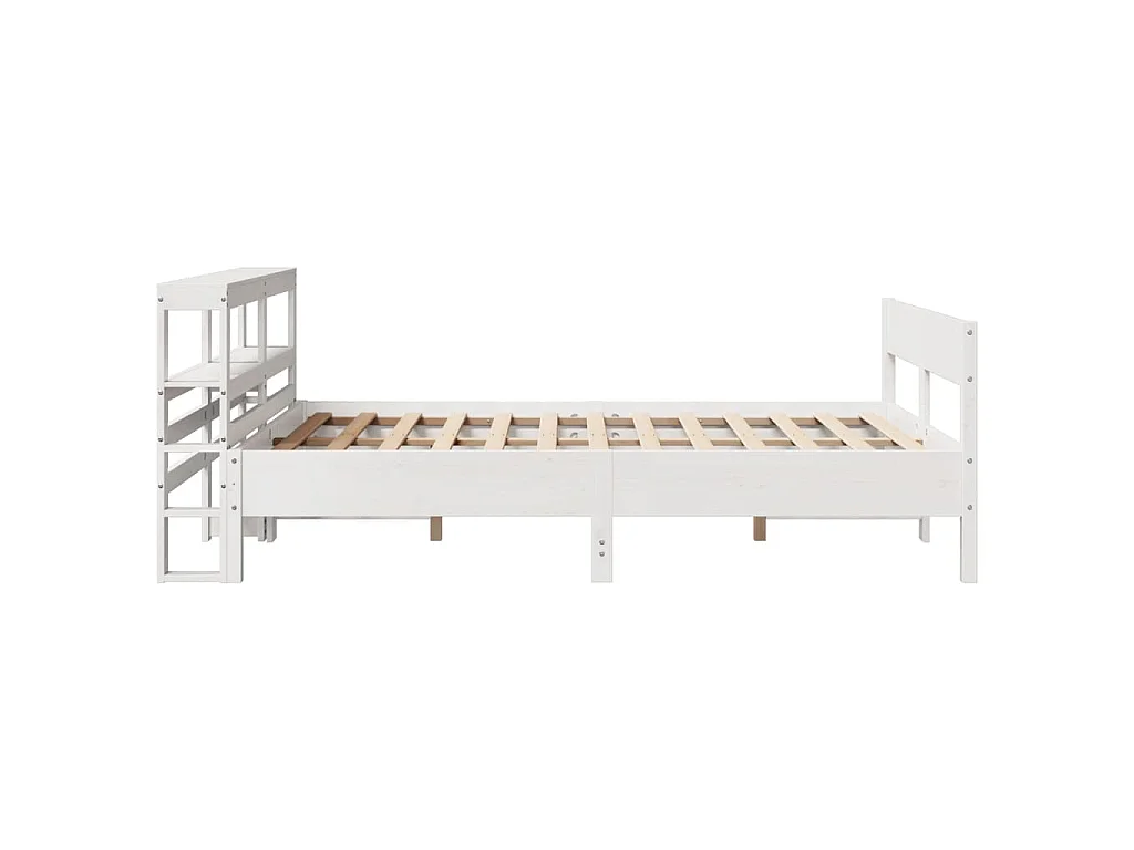 Bedframe zonder matras massief grenenhout wit 120x200 cm
