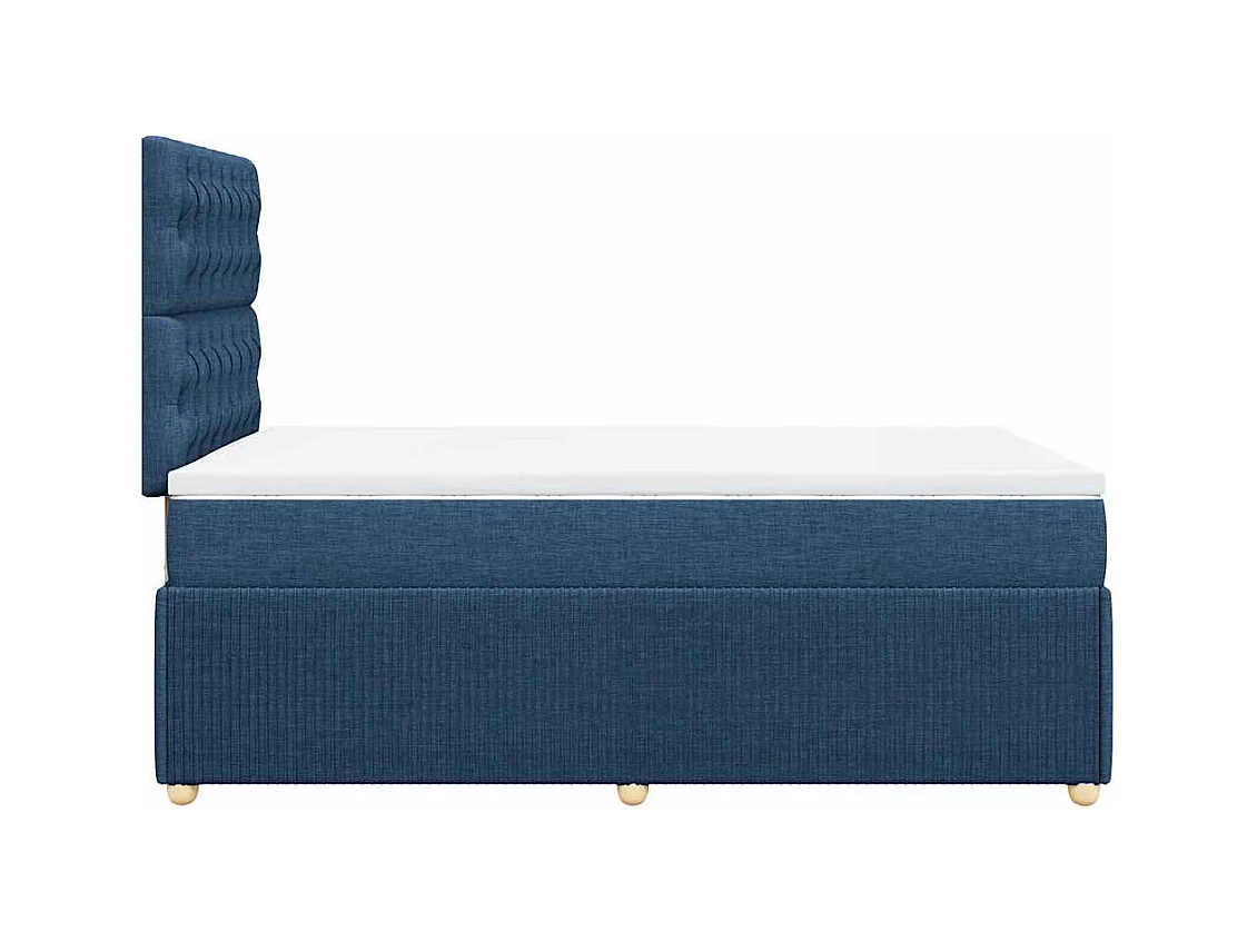 Boxspringbett mit Matratze Blau 120x190 cm Stoff