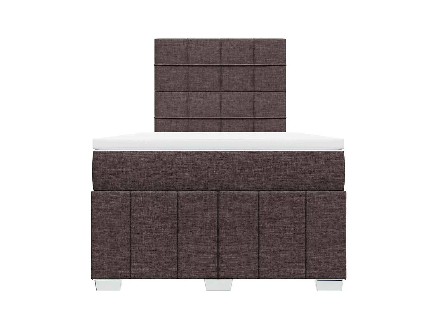 Cama boxspring com colchão 120x190 cm tecido castanho-escuro