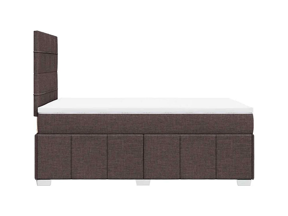 Cama boxspring com colchão 120x190 cm tecido castanho-escuro