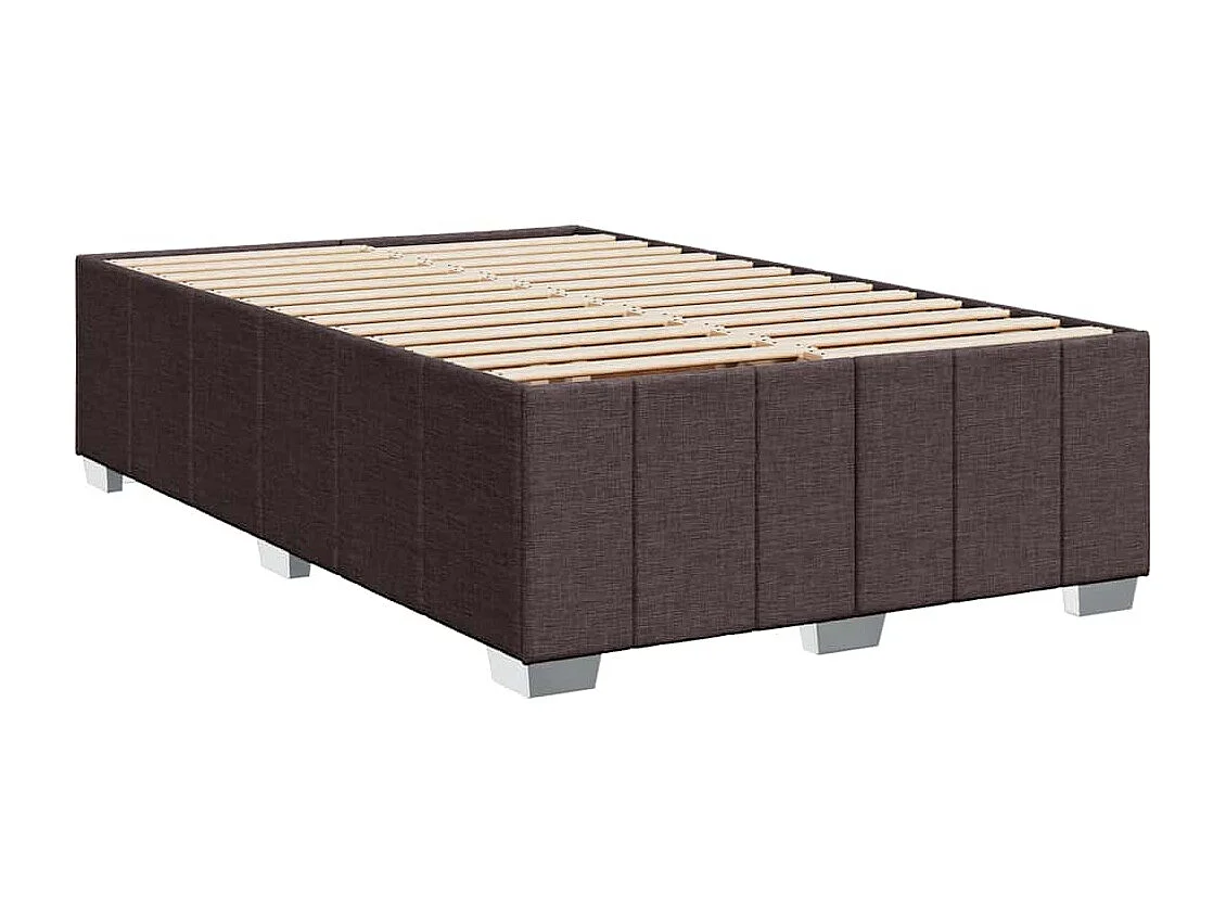 Cama boxspring com colchão 120x190 cm tecido castanho-escuro