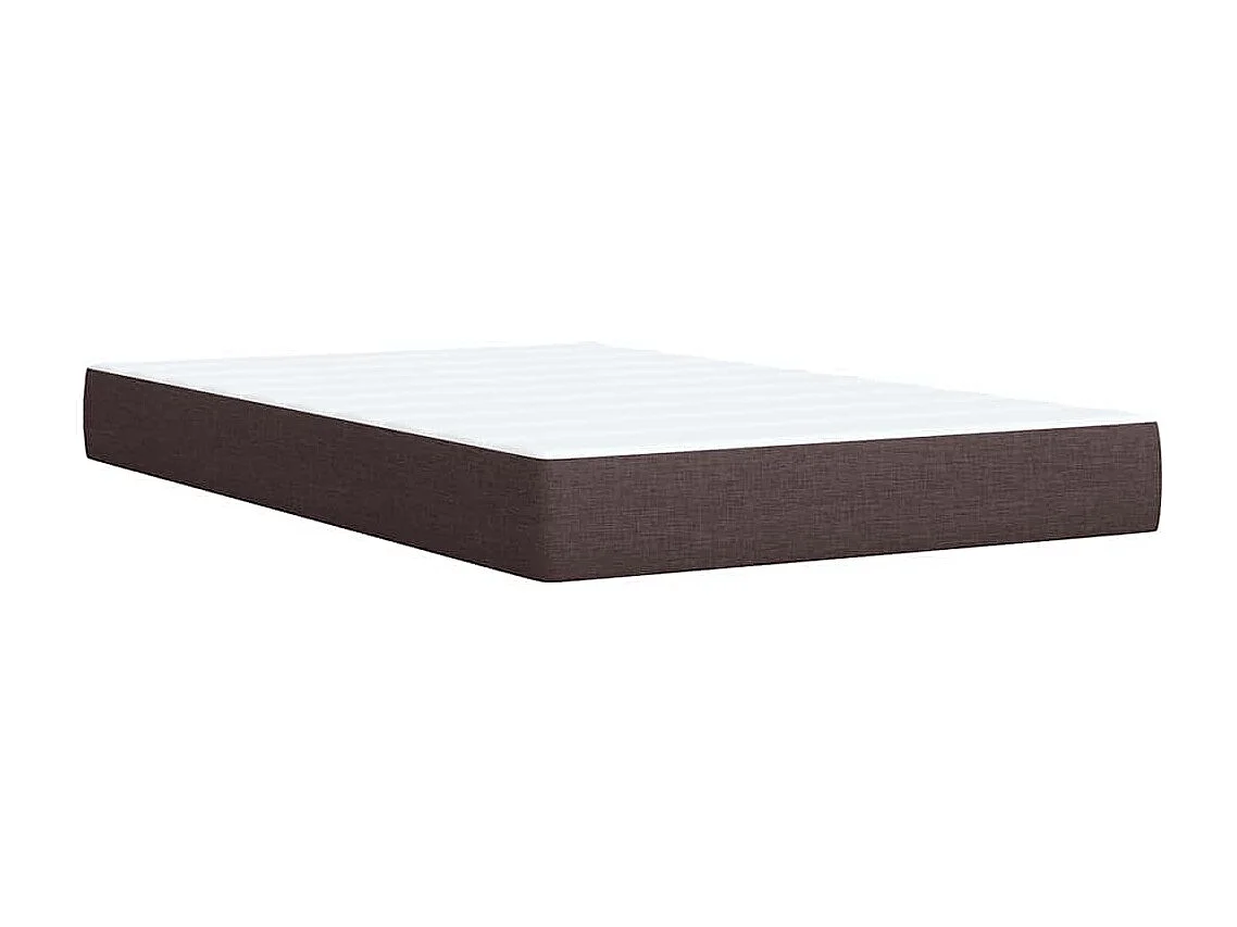 Cama boxspring com colchão 120x190 cm tecido castanho-escuro