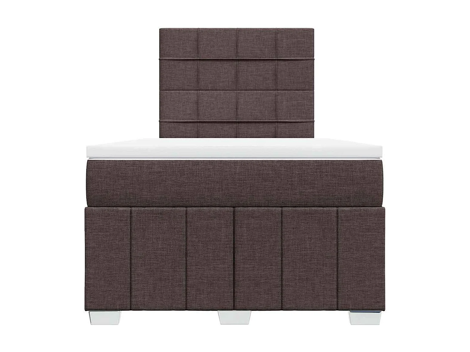Sommier à lattes de lit et matelas marron foncé 120x190cm tissu