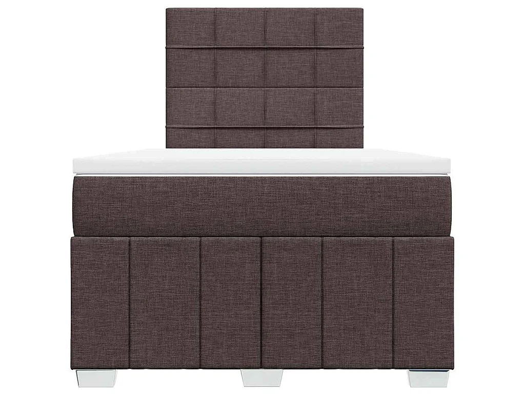 Giroletto a Molle con Materasso Marrone Scuro 120x190cm Tessuto