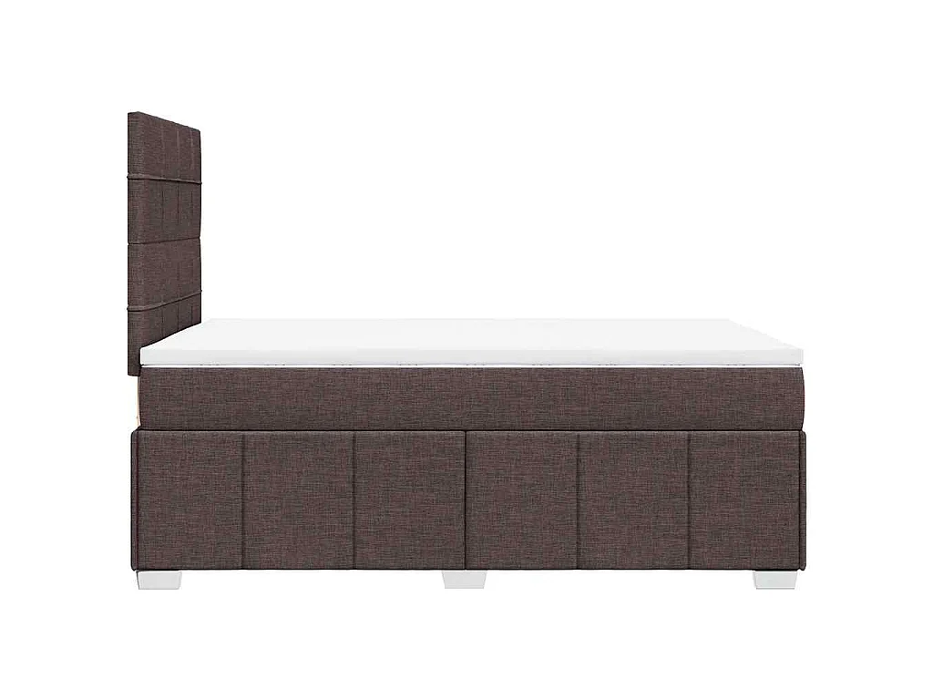 Giroletto a Molle con Materasso Marrone Scuro 120x190cm Tessuto