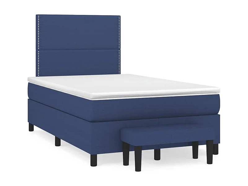 Boxspringbett mit Matratze Blau 120x190 cm Stoff