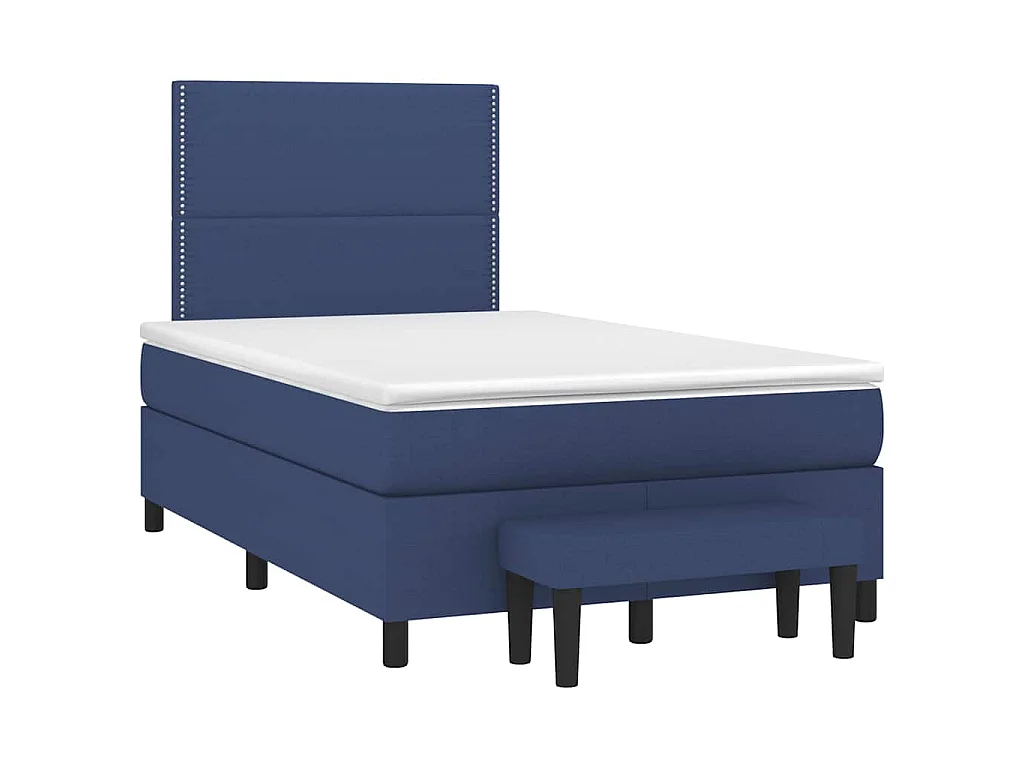 Boxspring met matras stof blauw 120x190 cm