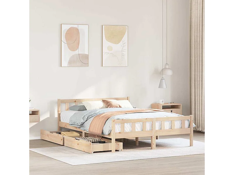 Bedframe zonder matras massief grenenhout 120x190 cm