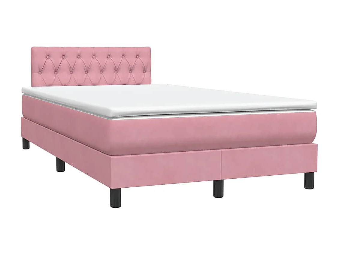 Boxspringbett mit Matratze Rosa 120x220 cm Samt