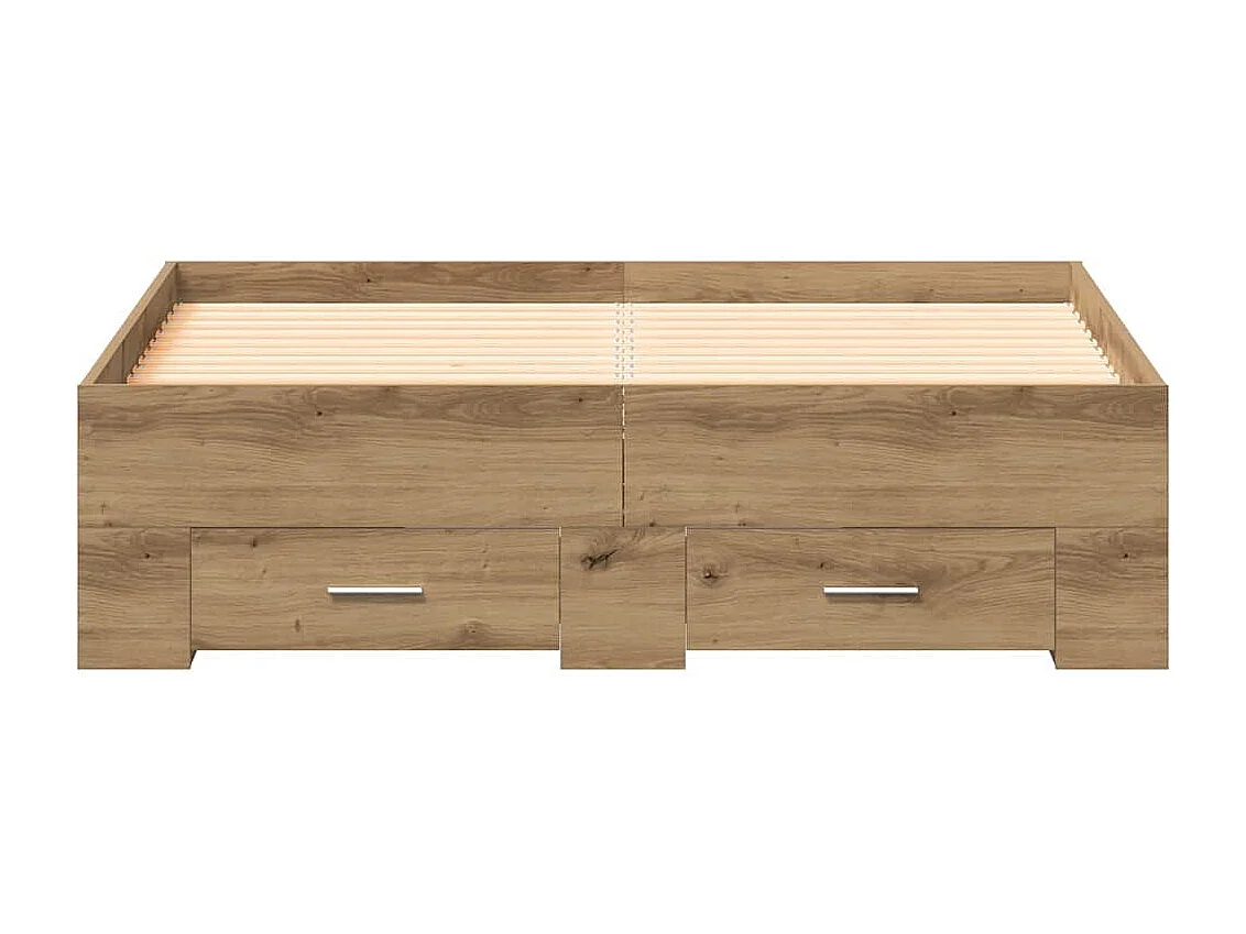 Bedframe met lade Artisan Eiken 120 x 200 cm Bewerkt hout