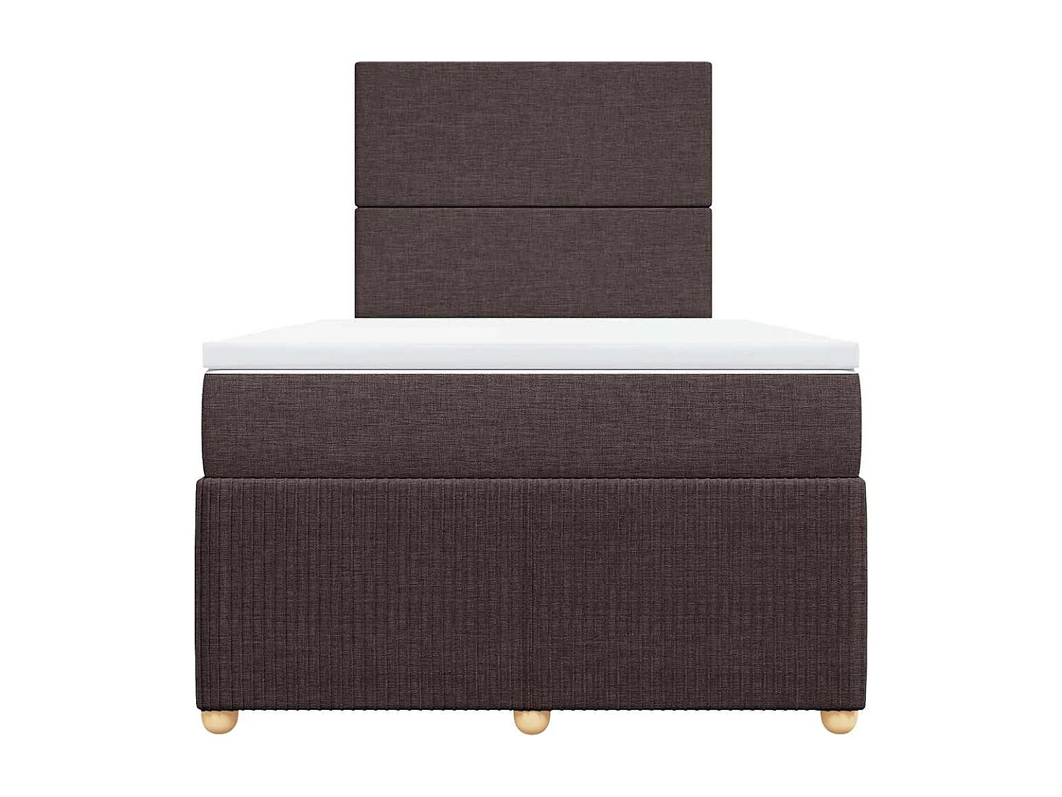 Cama box spring con colchón tela marrón oscuro 120x190 cm