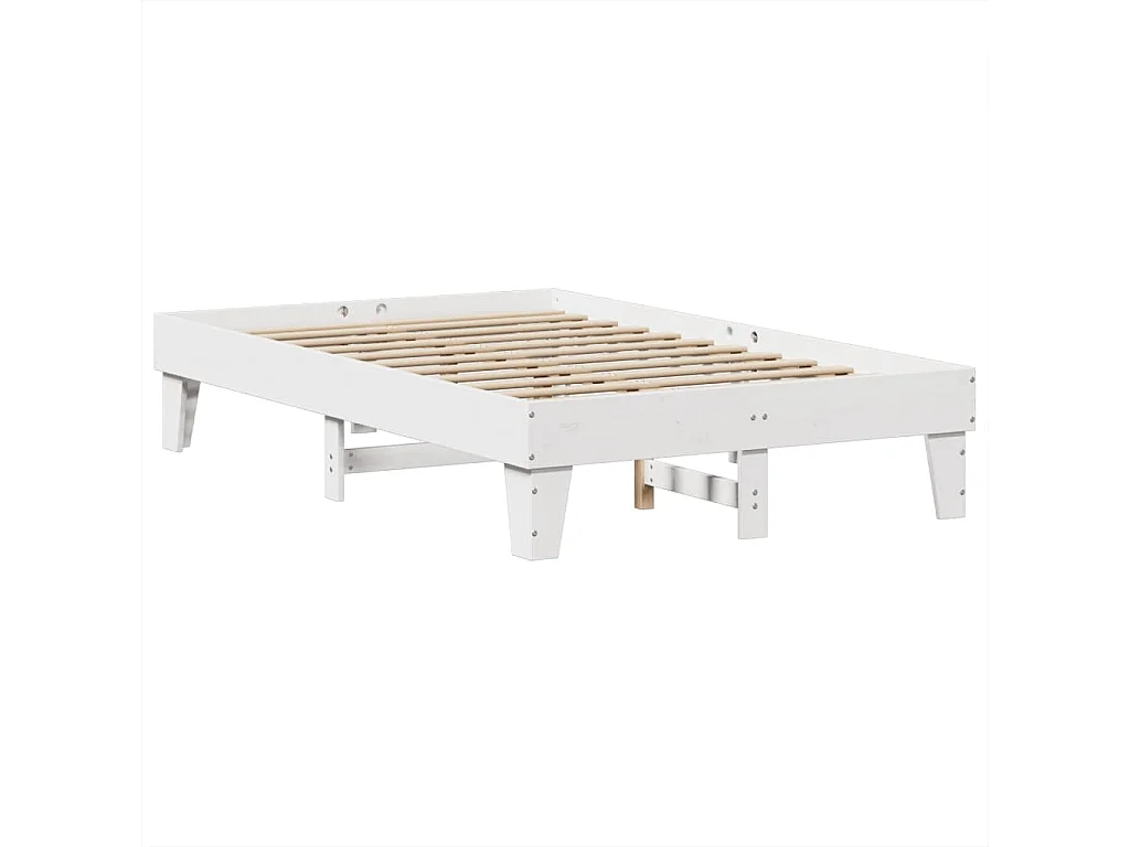 Estructura de cama sin colchón madera maciza blanca 120x190 cm