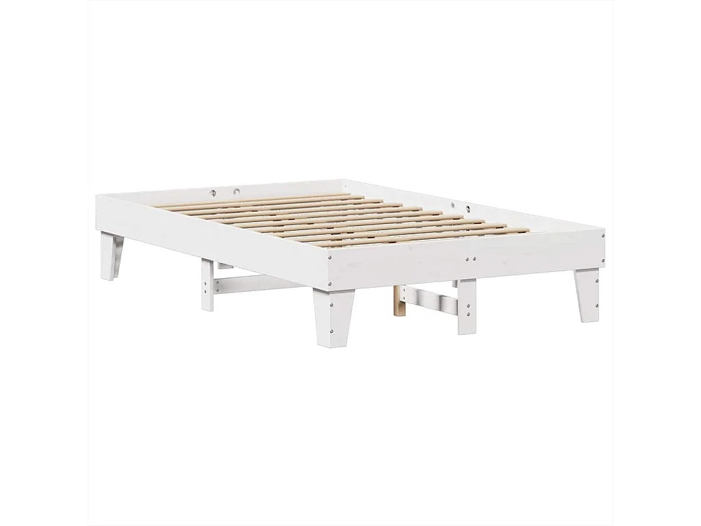 Cadre de lit sans matelas blanc 120x190 cm bois de pin massif