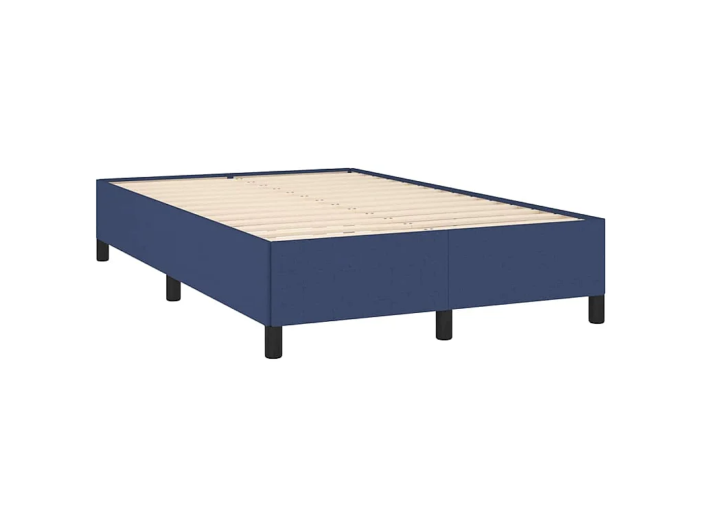 Sommier à lattes de lit matelas et LED bleu 120x190 cm tissu