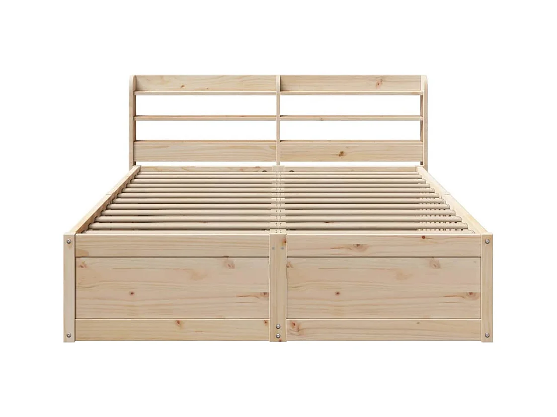 Cadre de lit avec tête de lit 120x200 cm bois de pin massif