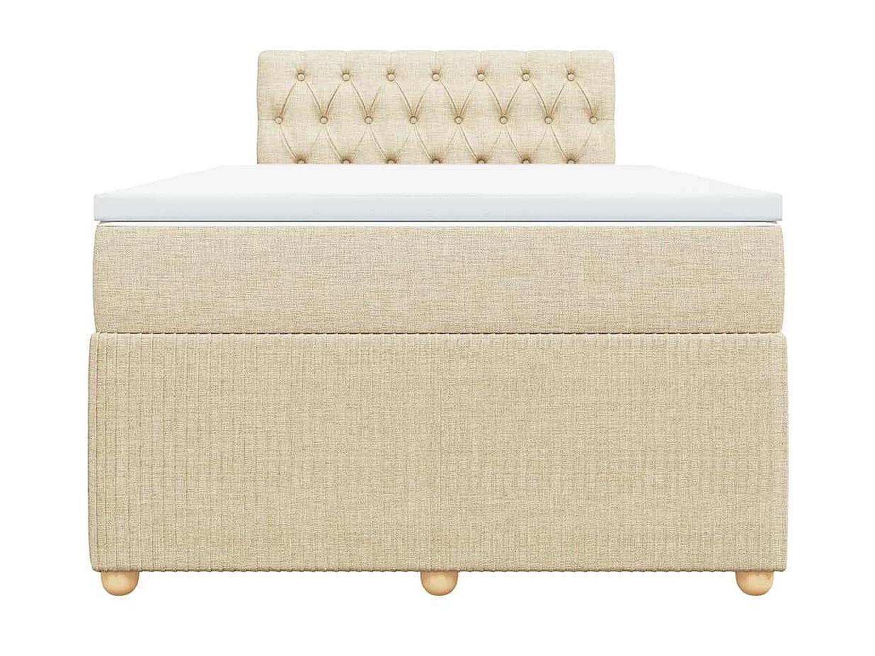 Boxspringbett mit Matratze Creme 120x190 cm Stoff