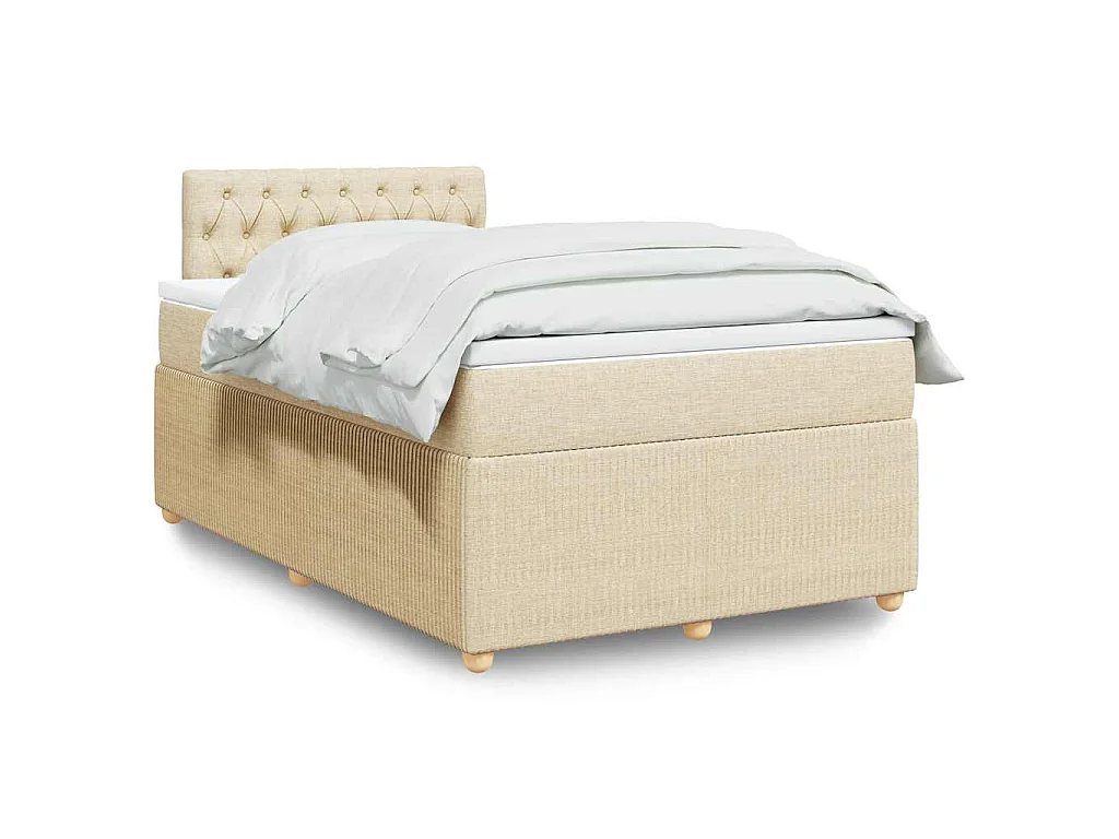 Giroletto a Molle con Materasso Crema 120x190 cm in Tessuto