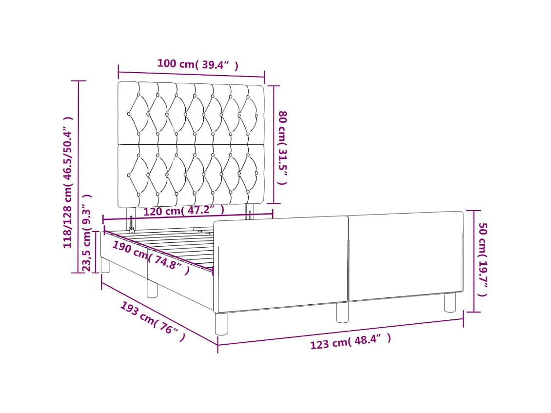 Bettgestell ohne Matratze Rosa 120x190 cm Samt