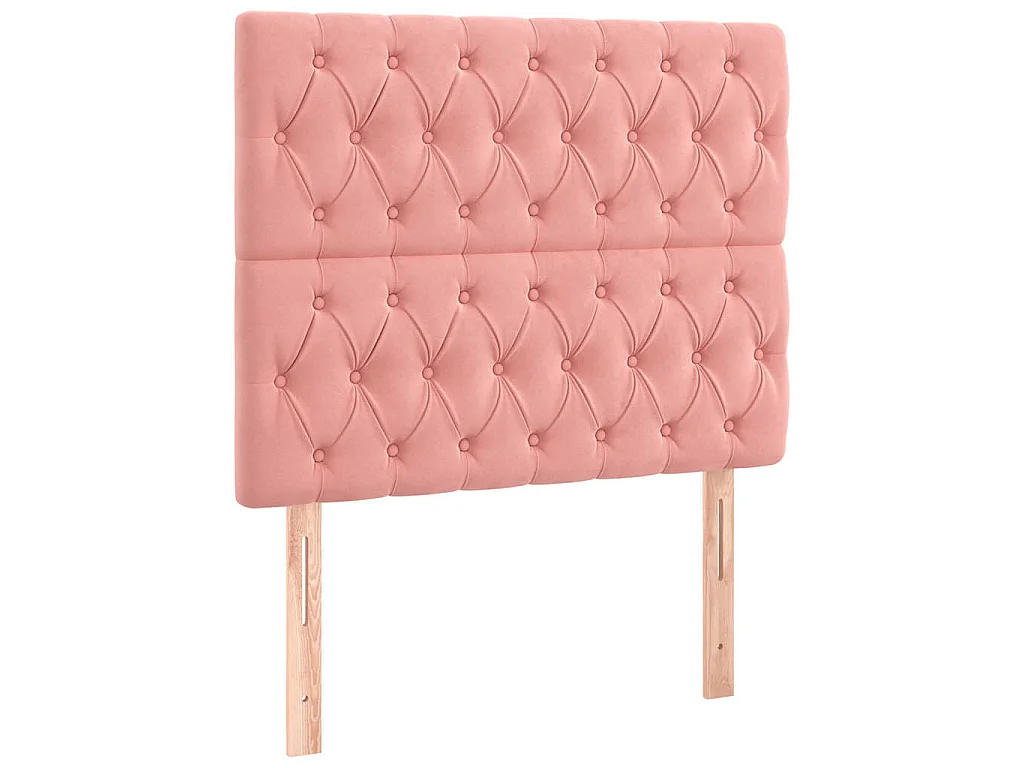 Cadre de lit sans matelas rose 120x190 cm velours