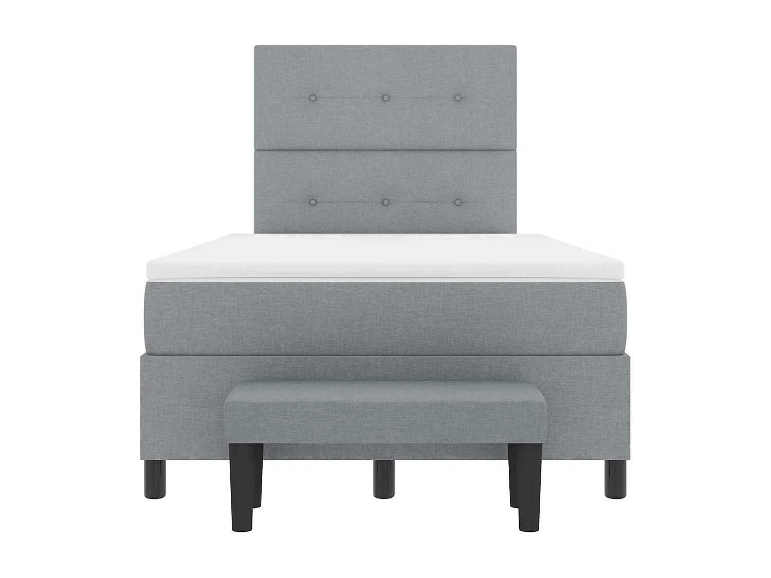 Letto a molle con testiera Grigio chiaro 120 x 190 cm Tessuto