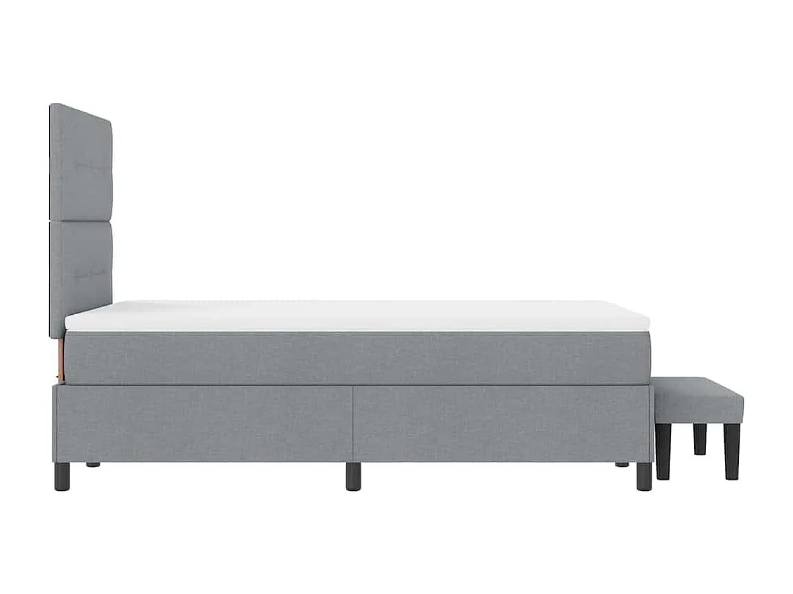 Letto a molle con testiera Grigio chiaro 120 x 190 cm Tessuto