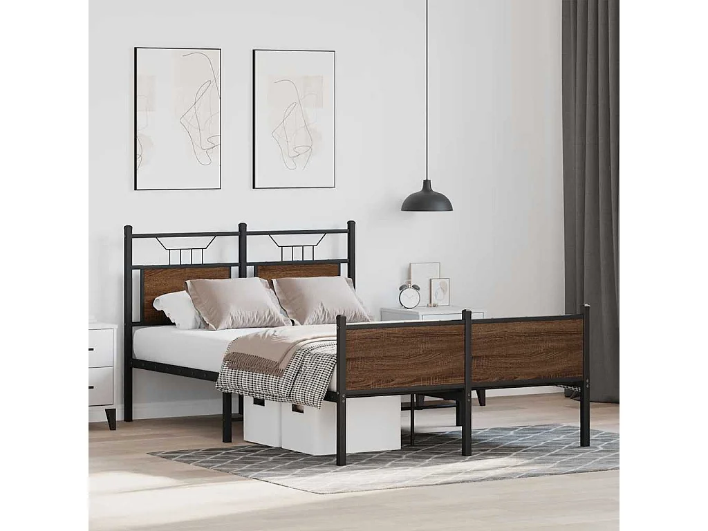 Bedframe zonder matras bewerkt hout bruin eikenkleur 120x200 cm