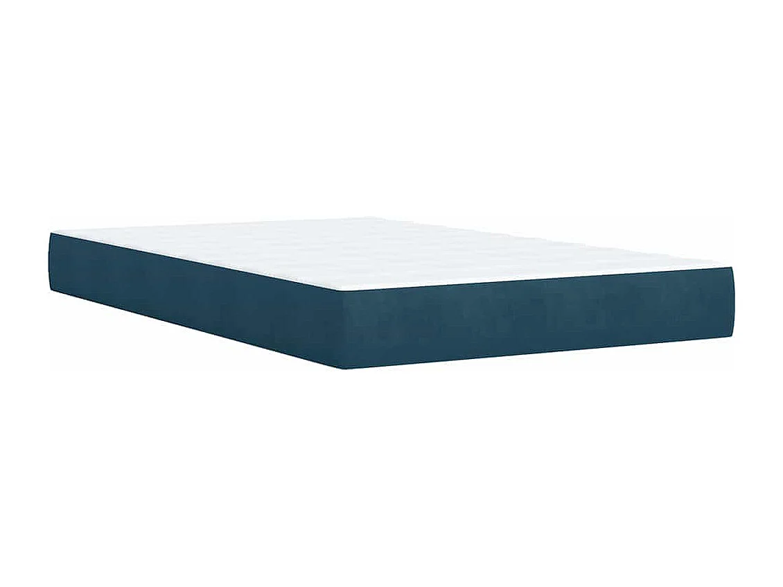 Giroletto a Molle con Materasso Blu 120x200 cm in Velluto