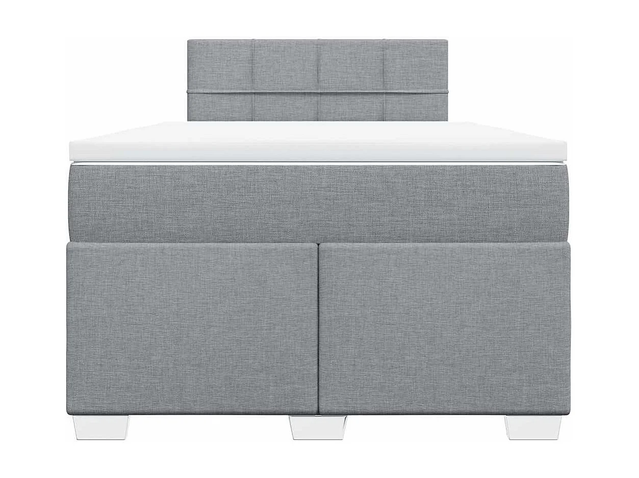 Sommier à lattes de lit et matelas gris clair 120x190 cm tissu