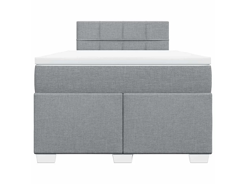 Sommier à lattes de lit et matelas gris clair 120x190 cm tissu