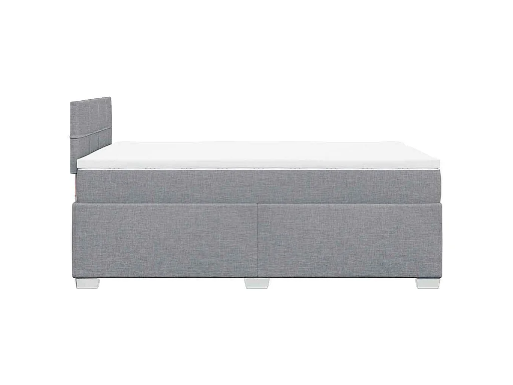 Sommier à lattes de lit et matelas gris clair 120x190 cm tissu