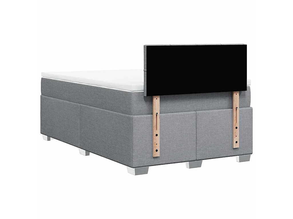 Sommier à lattes de lit et matelas gris clair 120x190 cm tissu