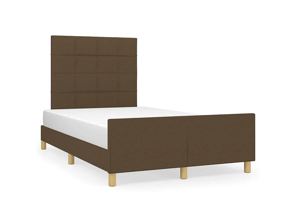 Cadre de lit sans matelas marron foncé 120x200 cm tissu