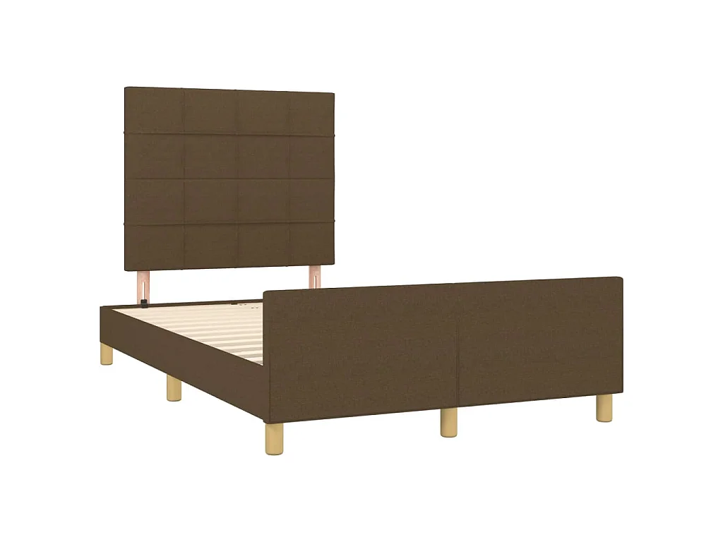 Cadre de lit sans matelas marron foncé 120x200 cm tissu